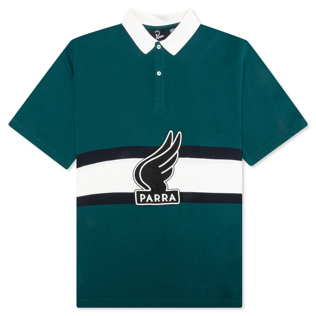 Winged Logo Polo Shirt - Teal/Off White – Feature