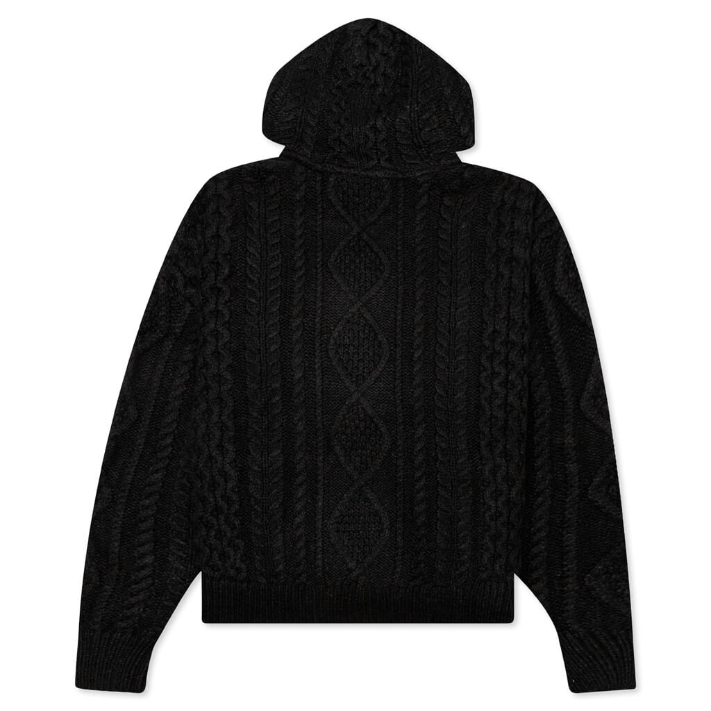 Cable Knit Hoodie - Jet Black – Feature