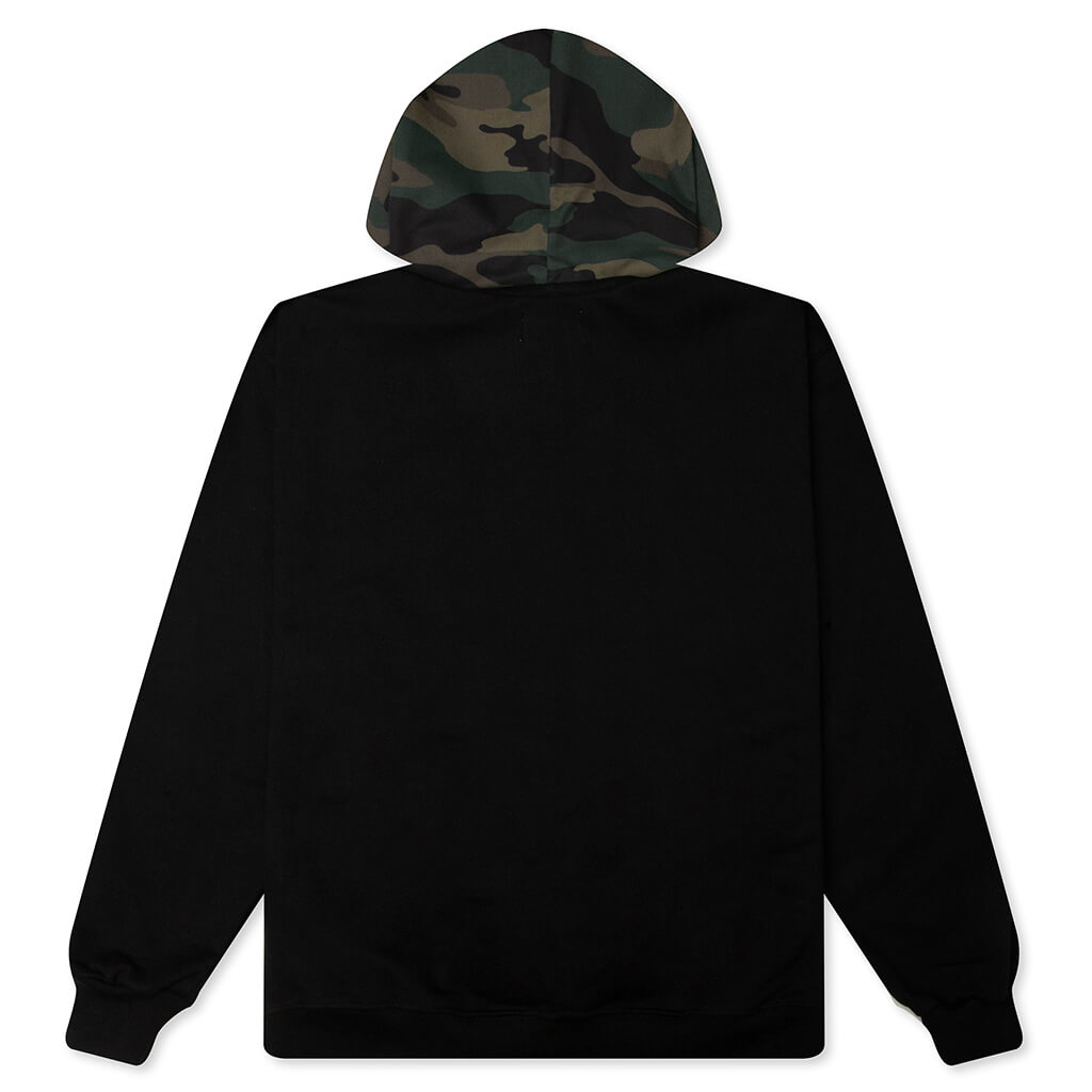 Camo Applique Hoodie - Black/Camo – Feature