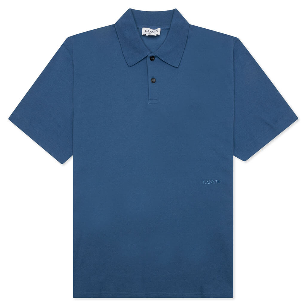 Classic Oversized Polo With Curb Detail - Neptune Blue – Feature