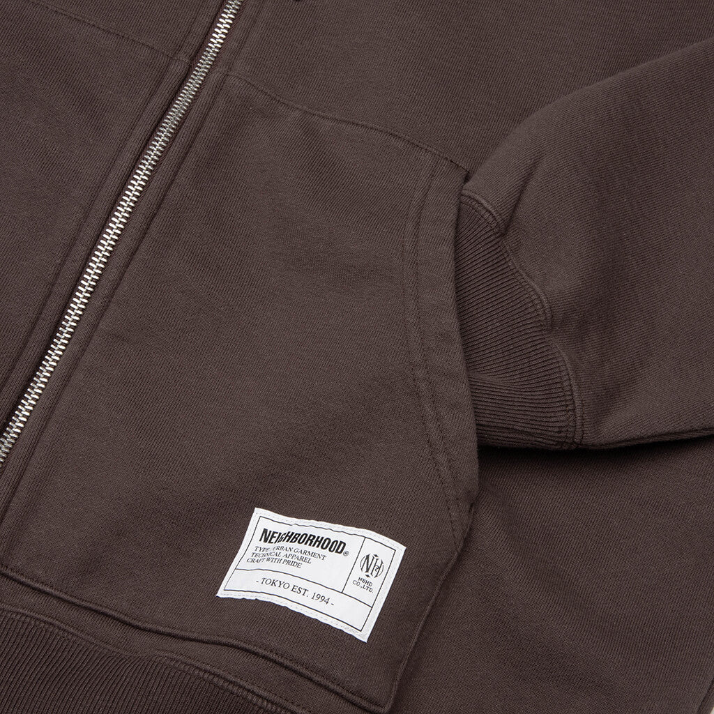 Classic L/S Sweat Zip Hoodie - Brown – Feature