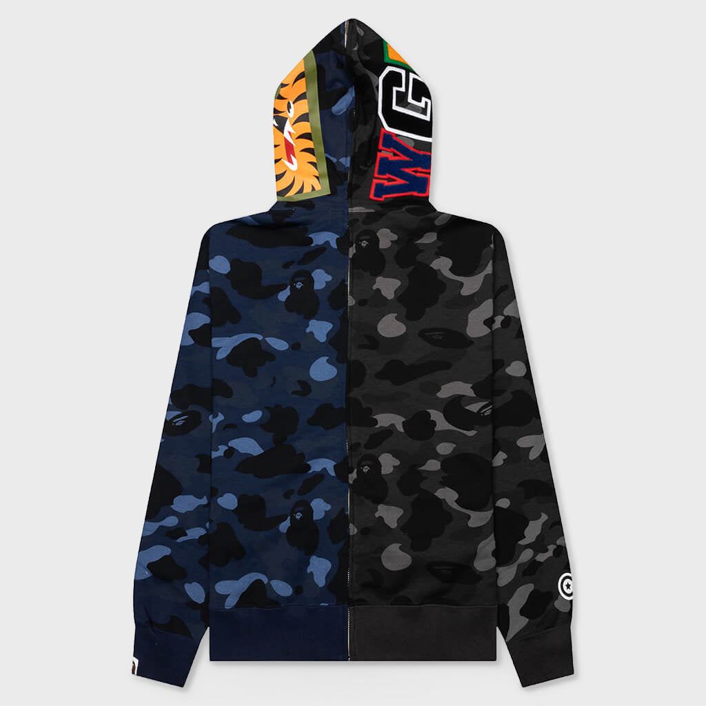 トップス A BATHING APE Separate Shark Hoodie 2XL Color Camo Separate Shark Full Zip Hoodie - Black/Navy – Feature