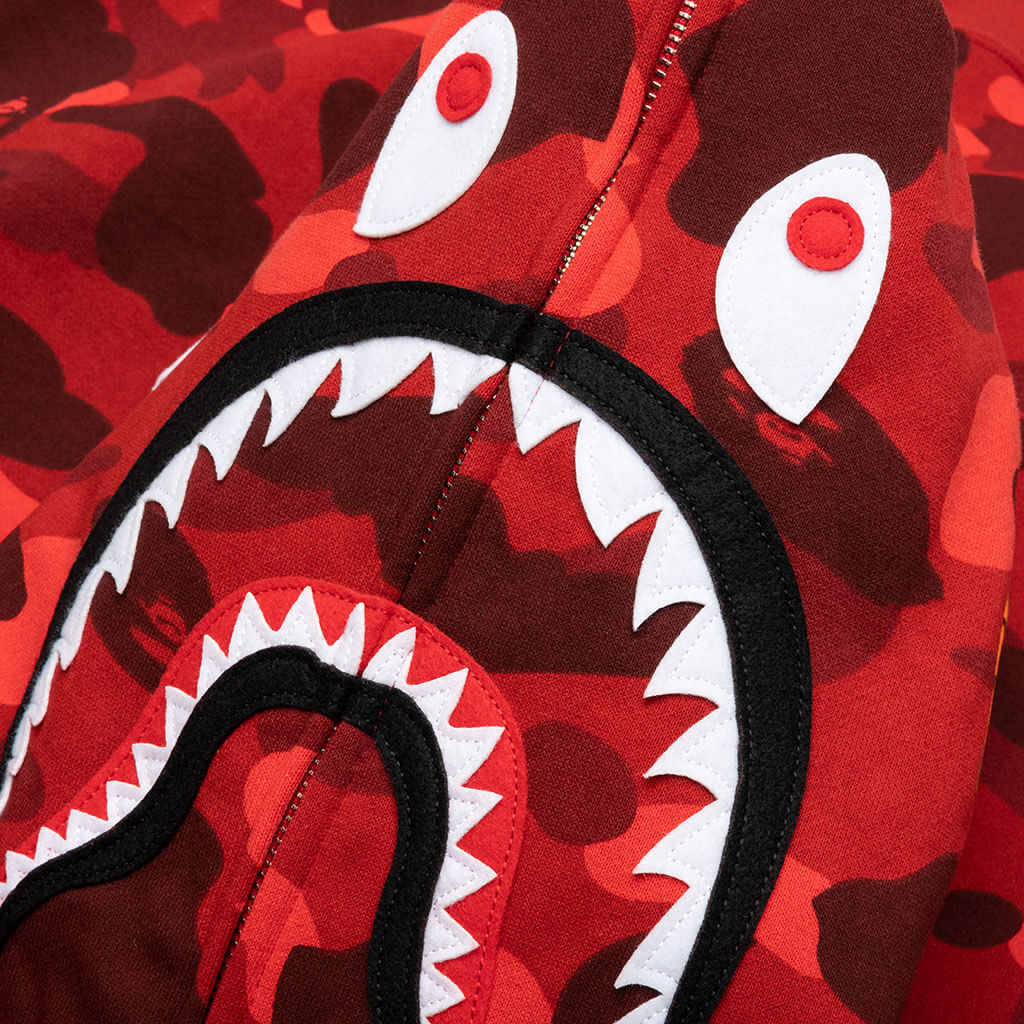 BAPE Color Camo Shark Full Zip Hoodie (SS22) Red