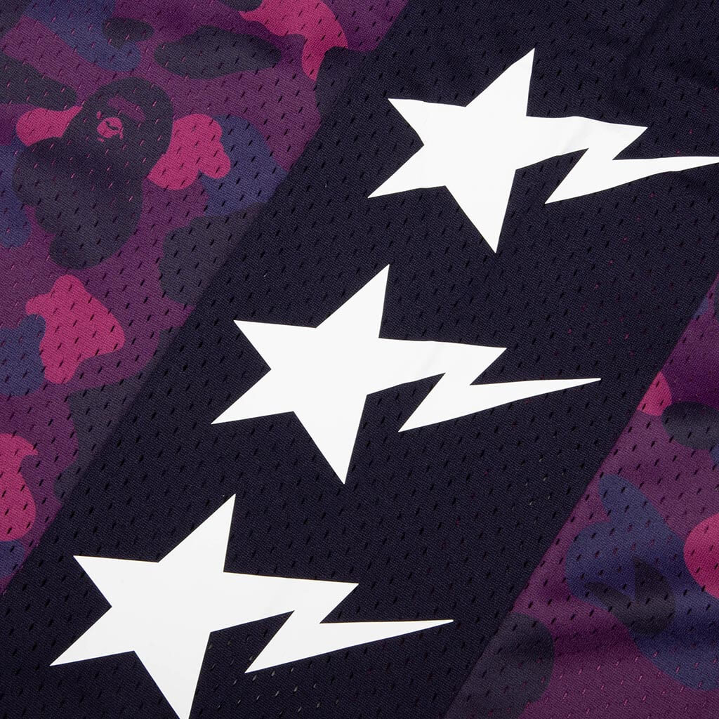 Color Camo Mesh Multi Logo Relaxed Fit Tank Top - Purple – Feature
