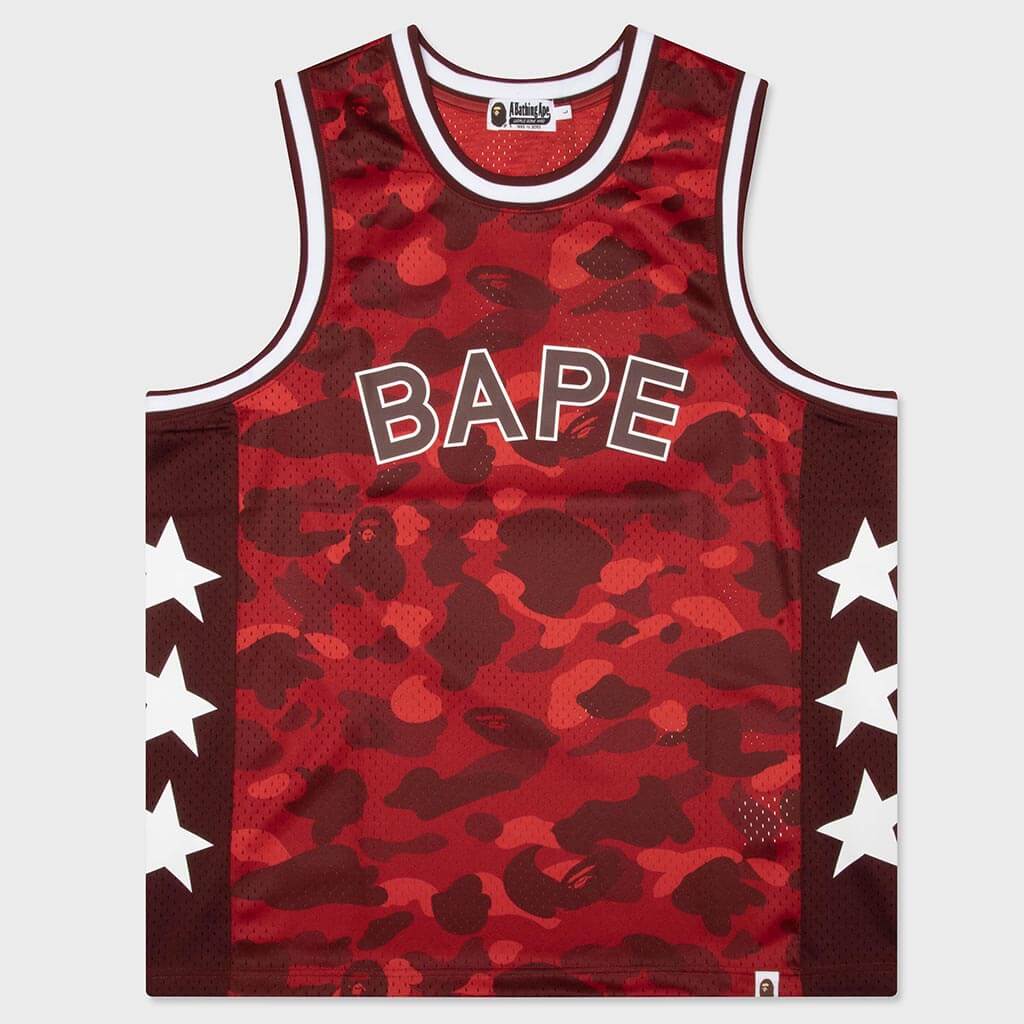 Color Camo Mesh Multi Logo Relaxed Fit Tank Top - Purple – Feature