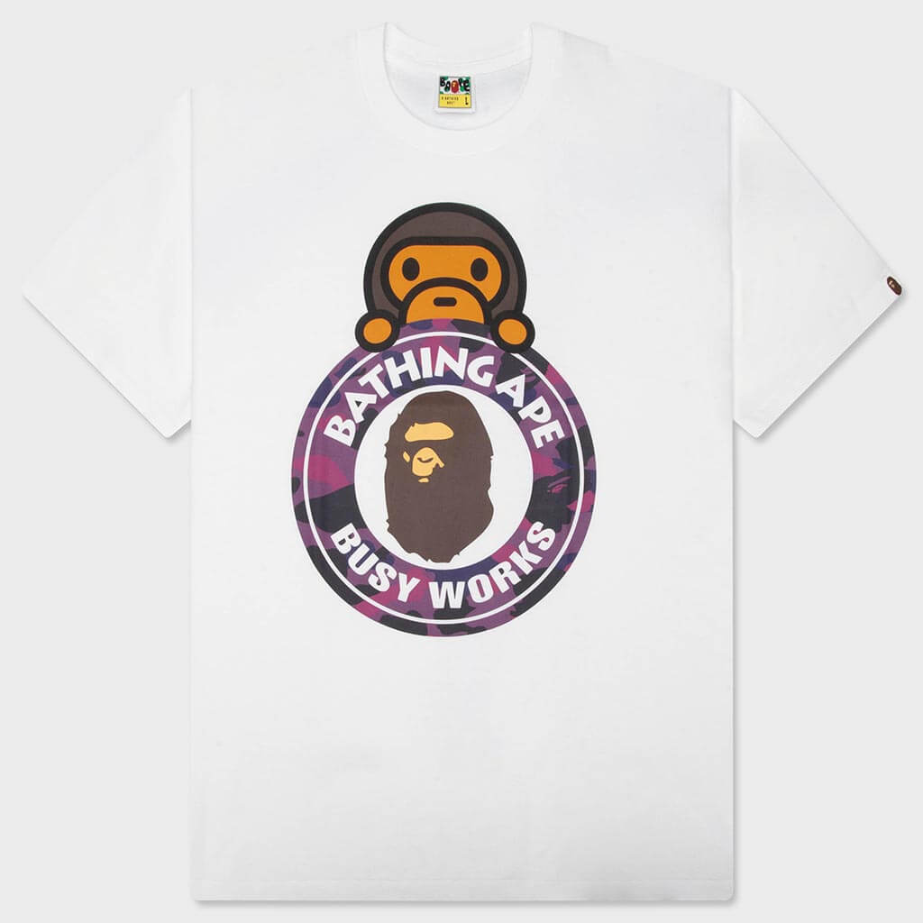 Color Camo Milo On Busy Works Tee - White/Purple