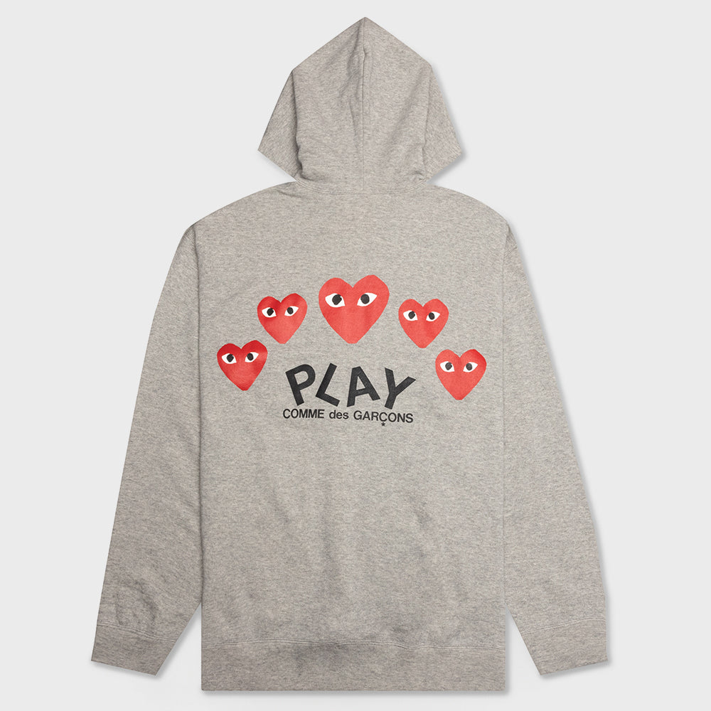 Multi Heart Zip Hooded Sweatshirt - Grey – Feature