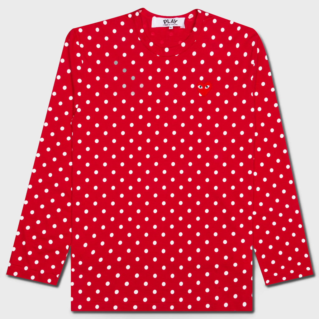 Polka Dot L/S T-Shirt - Red
