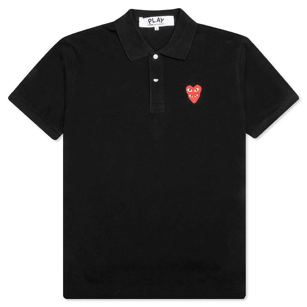 Stacked Heart Polo Shirt - Black – Feature