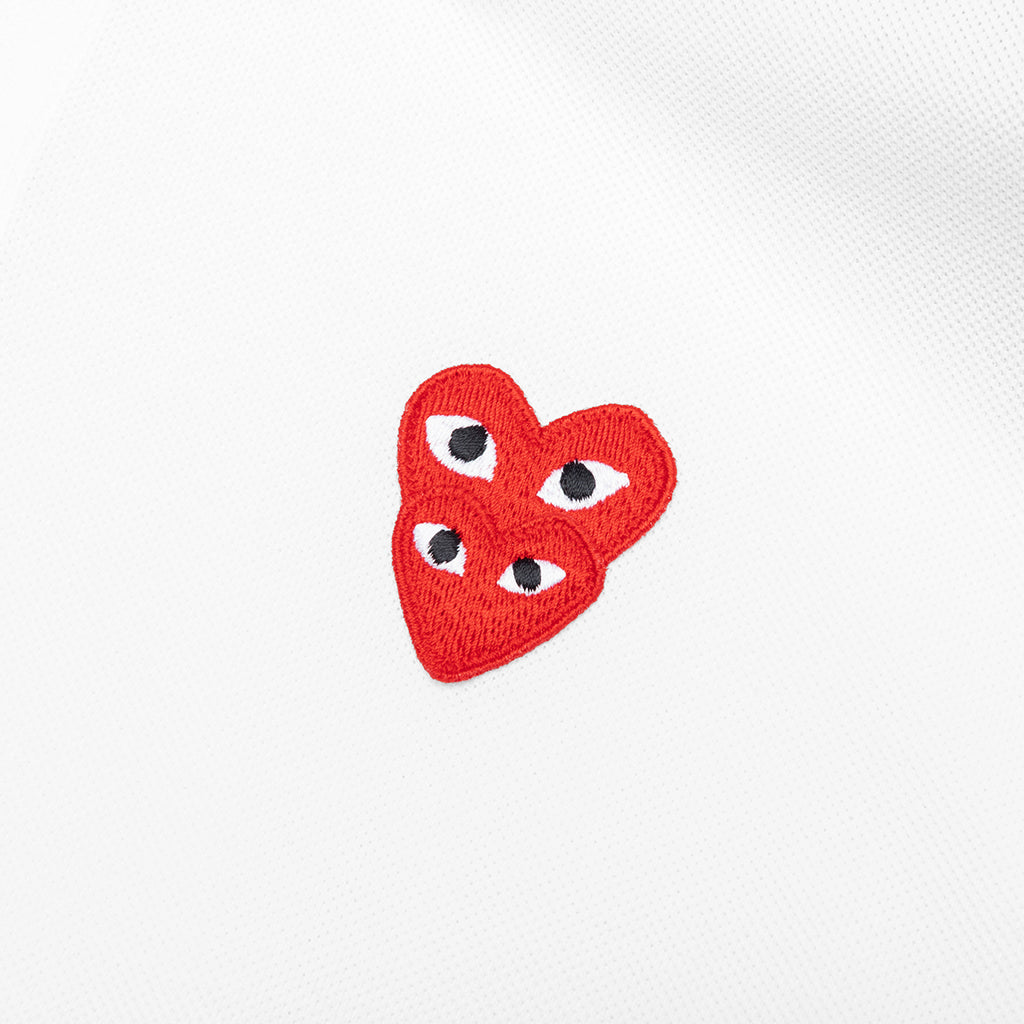 Stacked Heart Polo Shirt - White – Feature