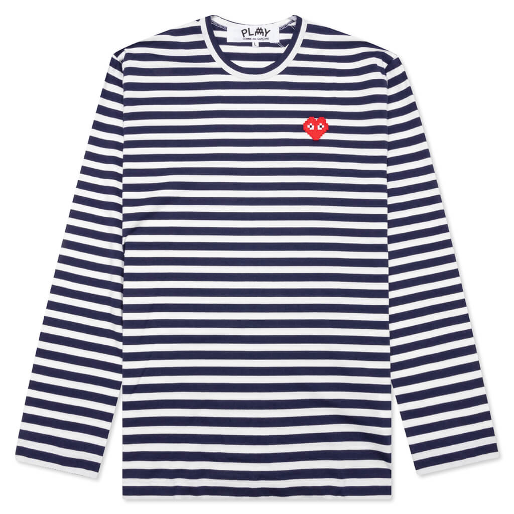 Comme des Garcons PLAY x the Artist Invader L/S T-Shirt - Navy