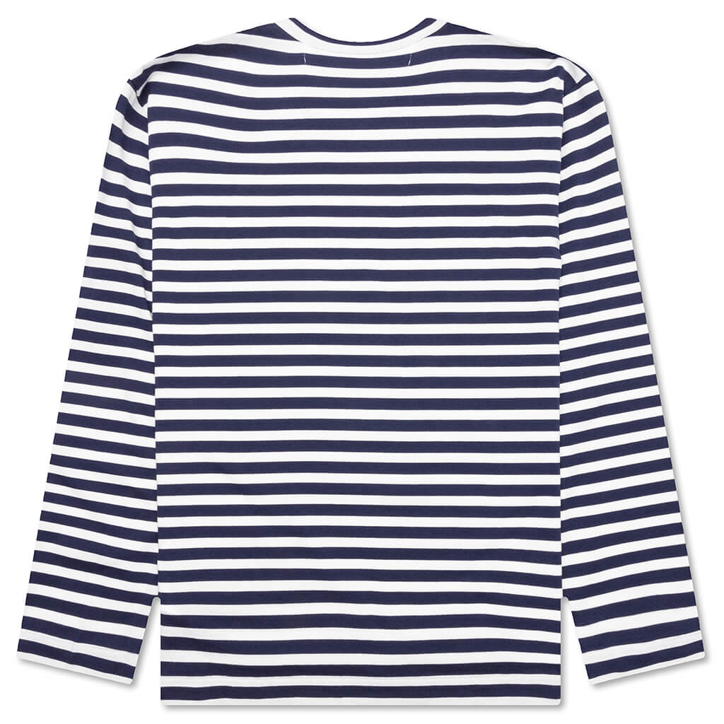 Comme des Garcons PLAY x the Artist Invader Striped L/S Tee - Blue