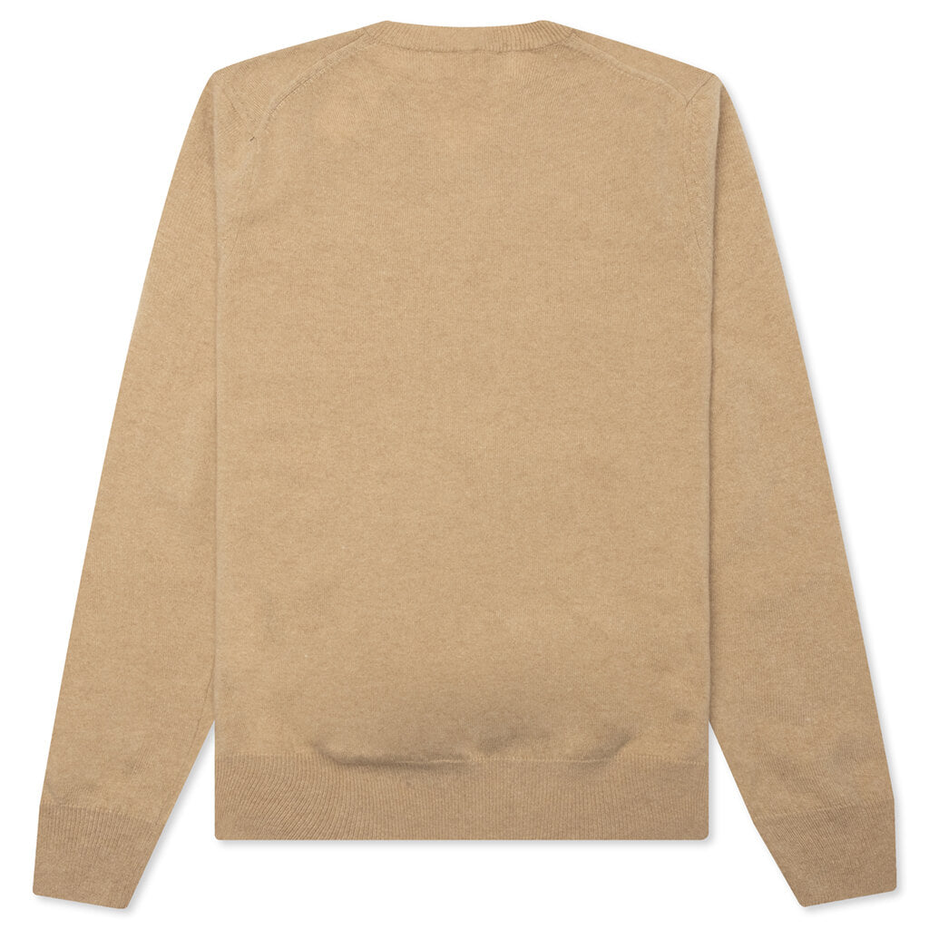 Comme des Garcons PLAY x the Artist Invader V-Neck Pullover - Camel ...