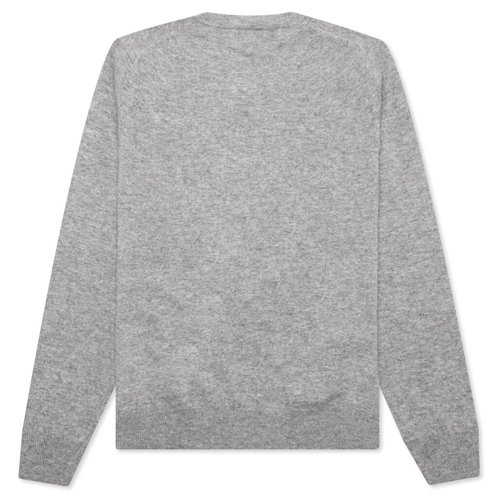 Comme des Garcons PLAY x the Artist Invader V-Neck Pullover - Top Grey ...