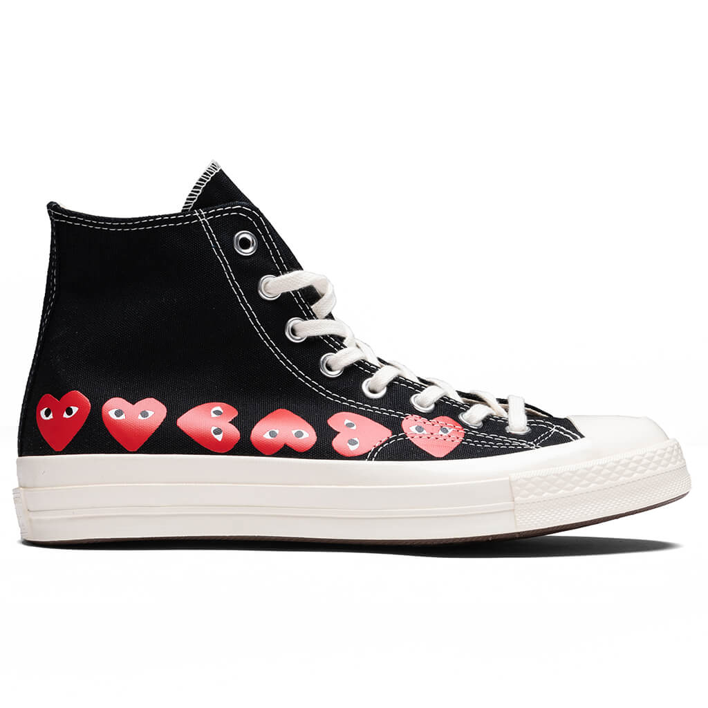 Comme des Garcons Play Multi Heart Converse x Hi top Sneakers