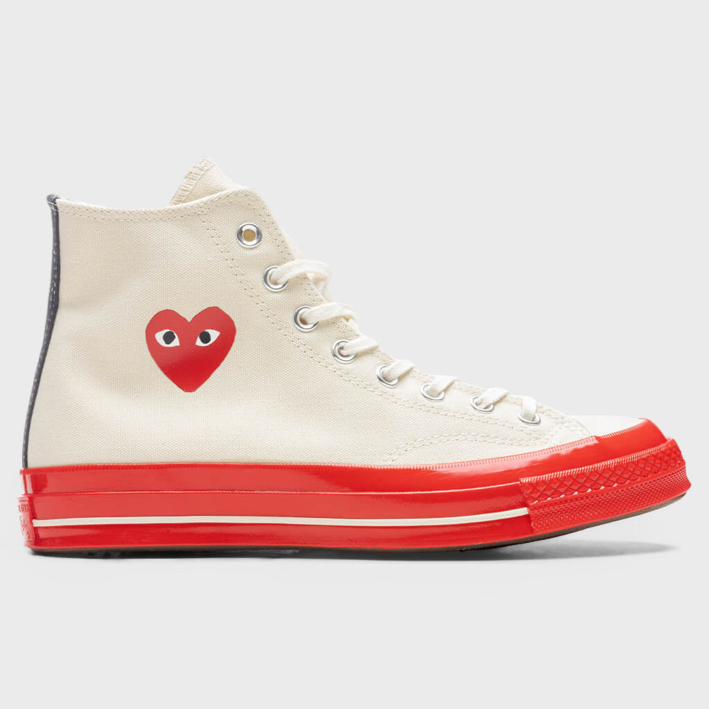 All Star Chuck '70 Hi Red Sole - White