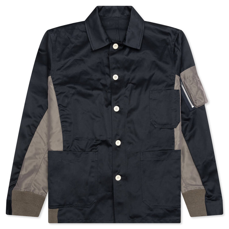Cotton Chino x Nylon Twill Blouson - Navy/Taupe – Feature