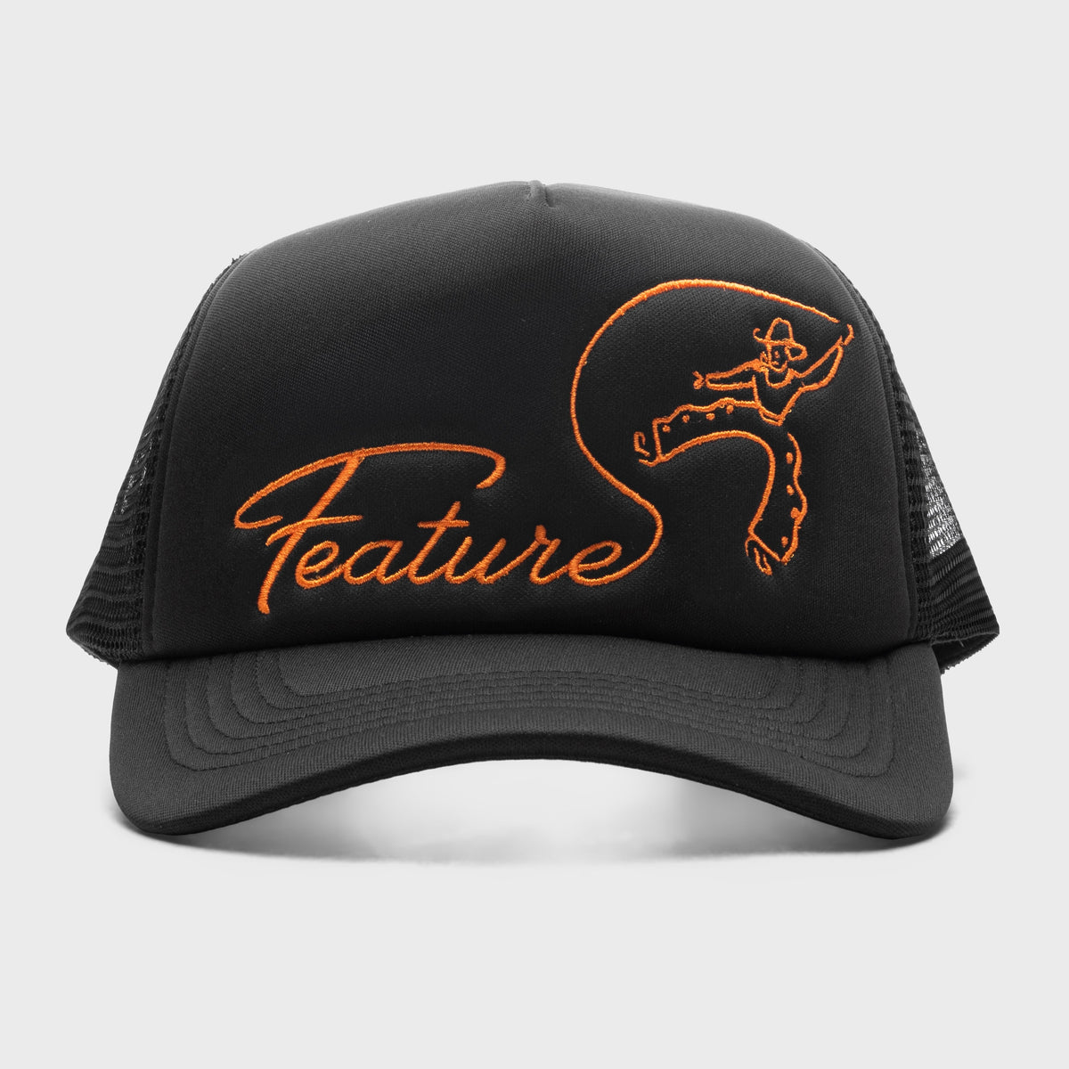Cowboy Trucker - Black/Orange