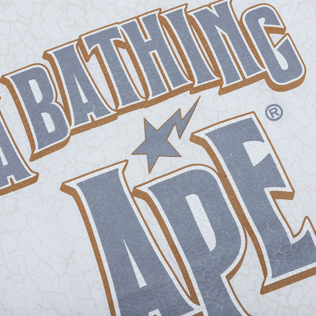 Crack Print Pattern Logo Relaxed Fit Tee - White – Feature