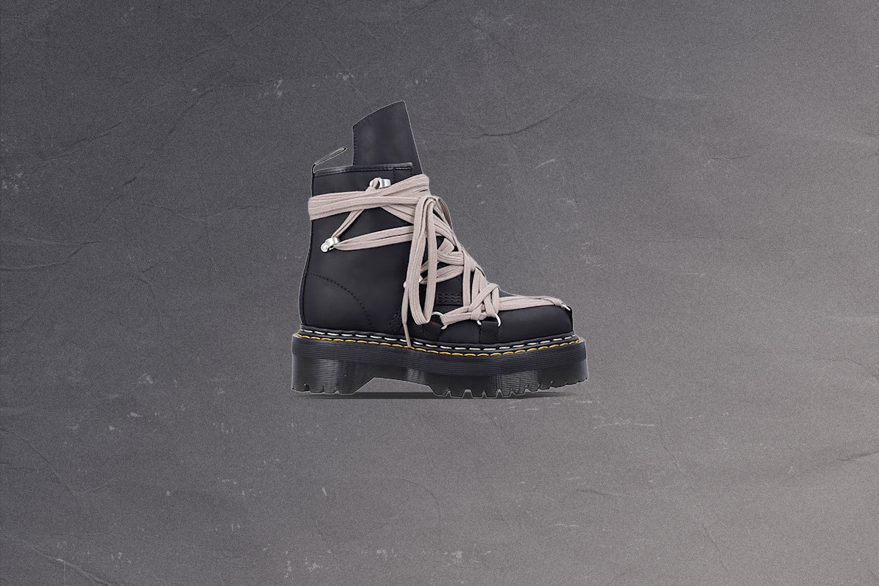 靴 Rick Owens Dr.Martens 1460 Quad Megalace RICK OWENS + Dr Martens 1460 Quad Sole Megalace Leather Lace-Up