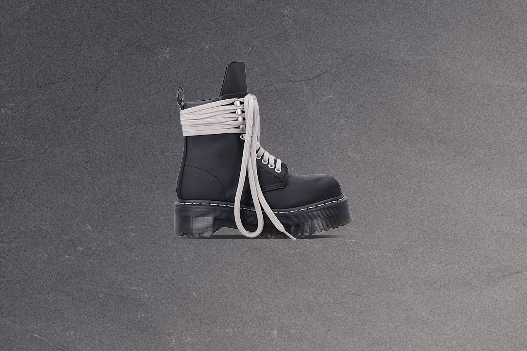 靴 RickOwens Dr.Martens Quad Sole Steel Toe Rick Owens - x Dr. Martens Quad Sole leather boots Rick Owens