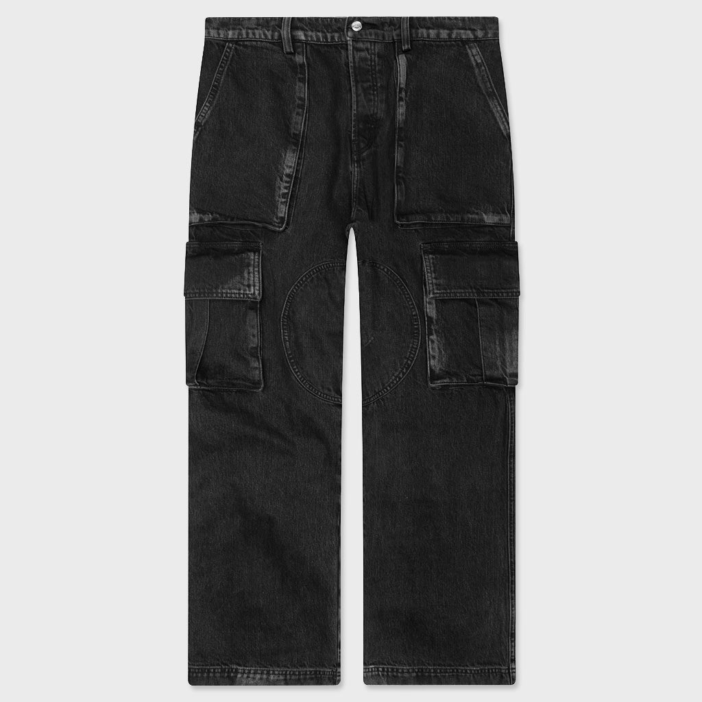 Denim Logo Cargos - Charcoal Wash