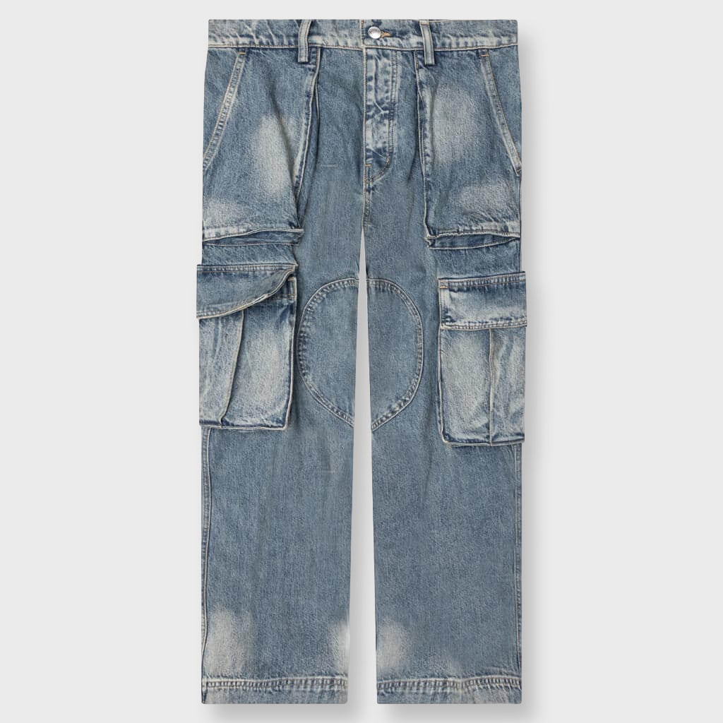 Denim Logo Cargos - Light Wash
