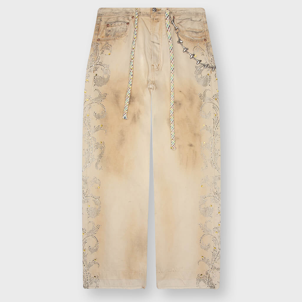 Denim with Chain Jean - Dirty White