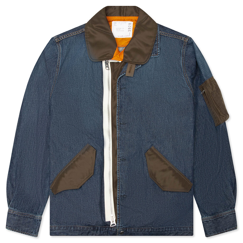 Denim x Nylon Twill Blouson - Blue – Feature