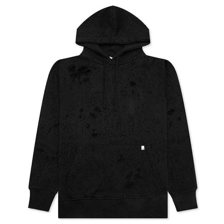 Destroyed Lighter Cap Hoodie - Black – Feature 