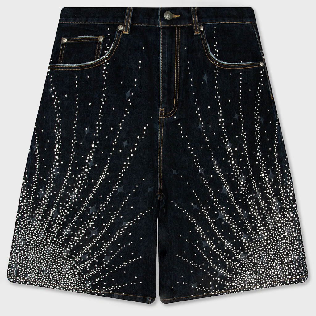 20K Diamond Starlight Denim Shorts - Blue