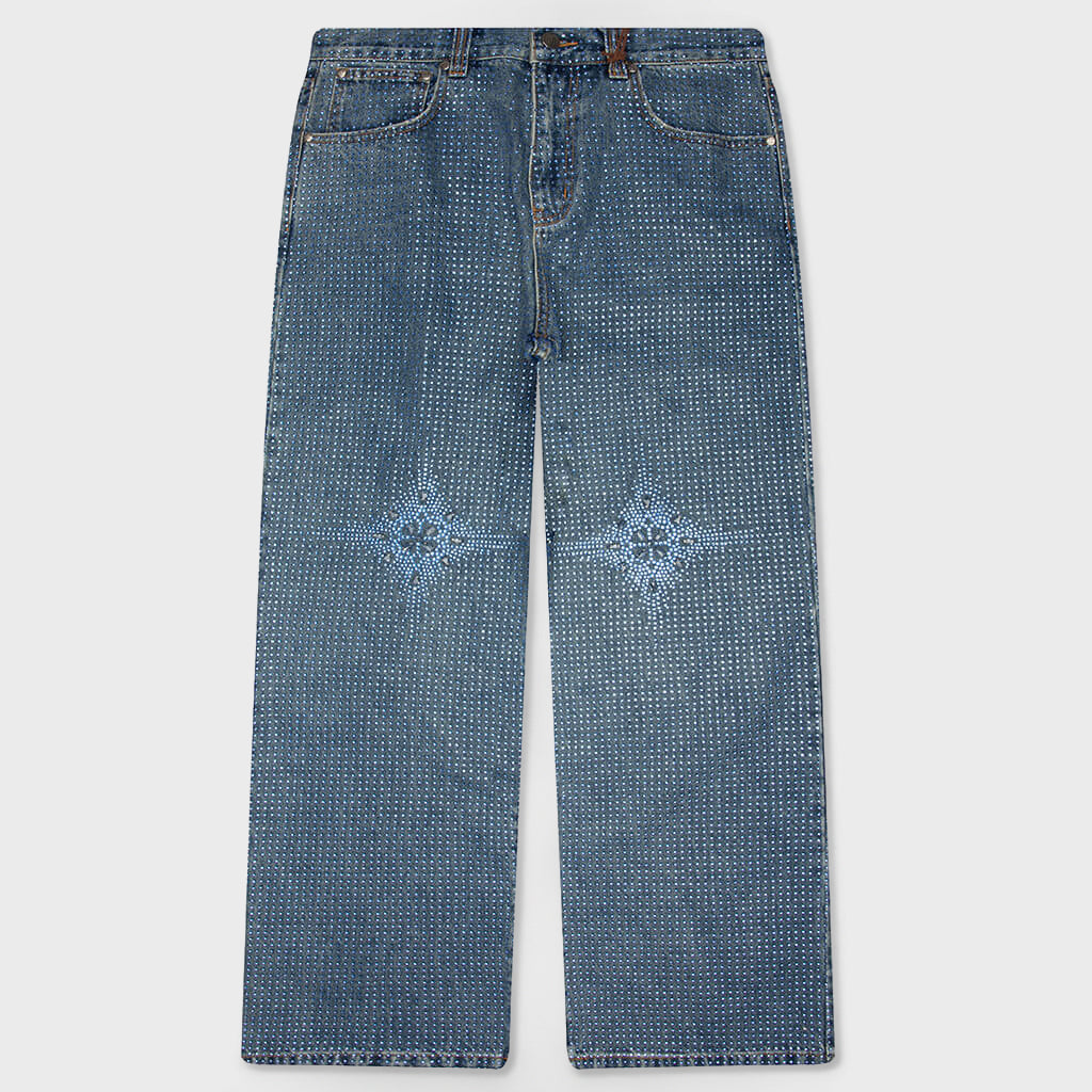 20K Diamond Stellar Denim Pants - Blue