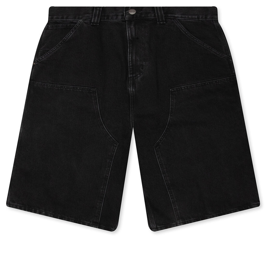 Double Knee Short - Black Stone Washed – Feature