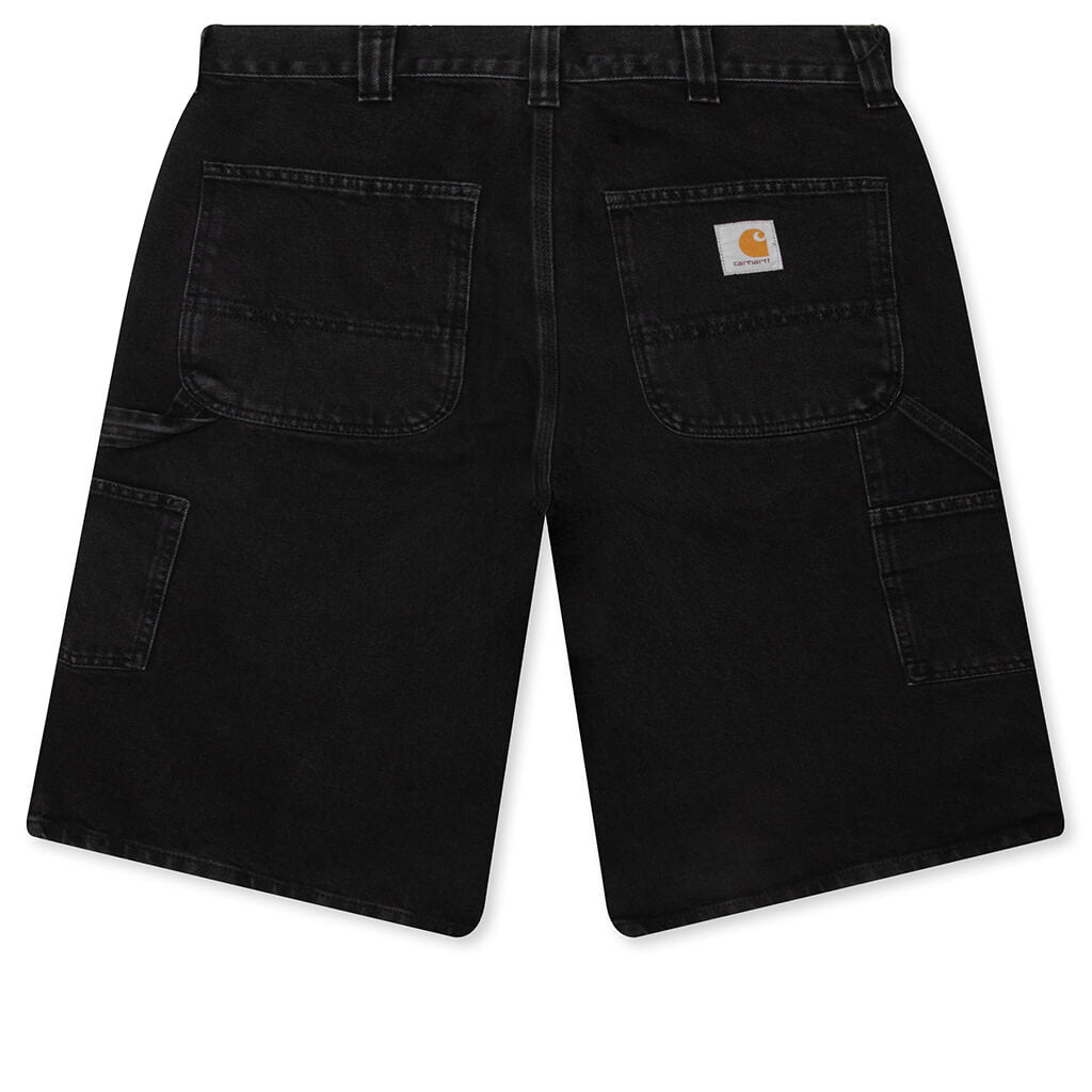 Double Knee Short - Black Stone Washed – Feature