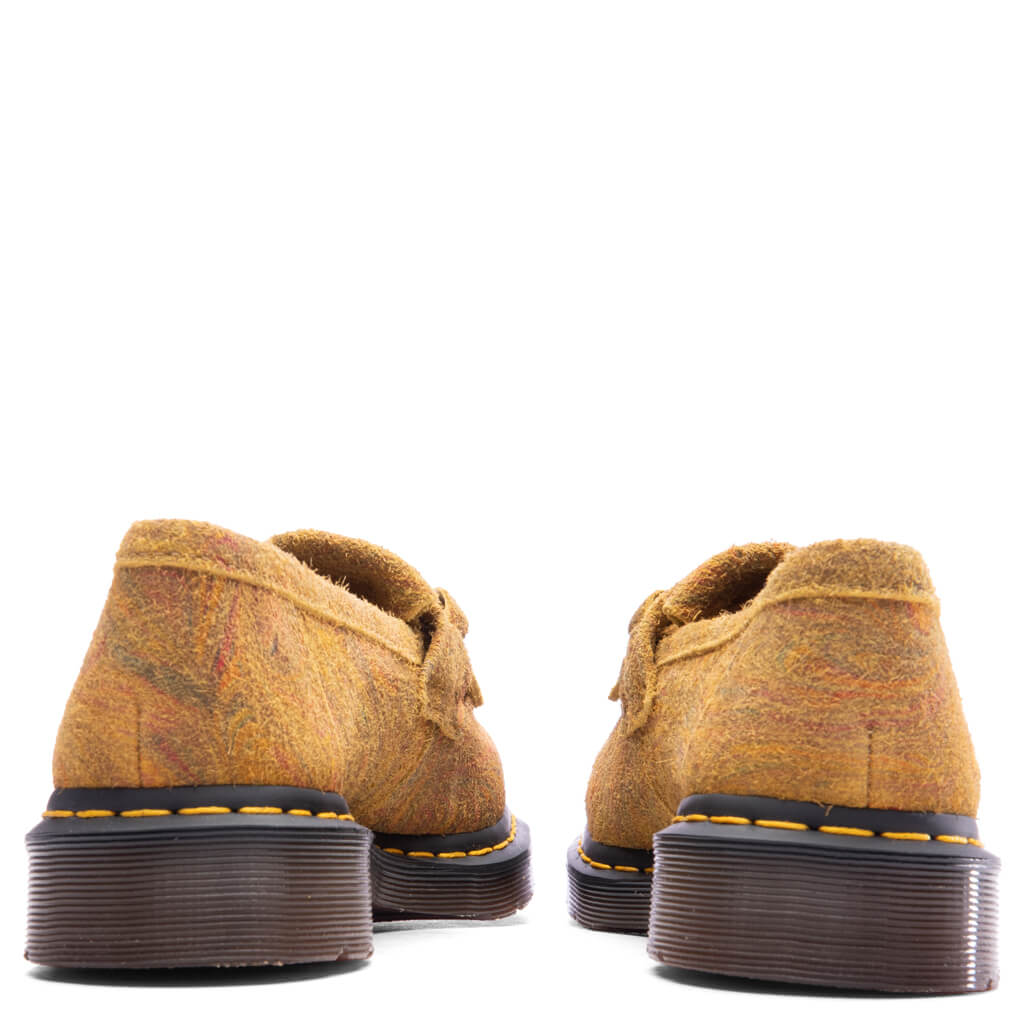 ADRIAN SNAFFLE ローファー(BROWN+MUSTARD） Dr. Marten's Adrian Snaffle Brown Mustard Marbled Hairy Suede