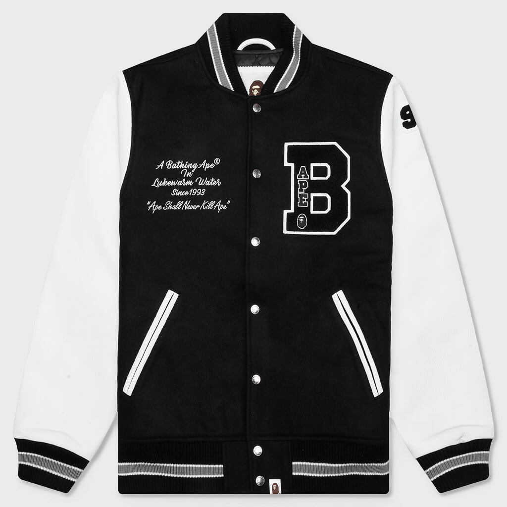 Lava様　A BATHING APE スタジアムジャケット ブラック Embroidery Varsity Jacket - Black – Feature