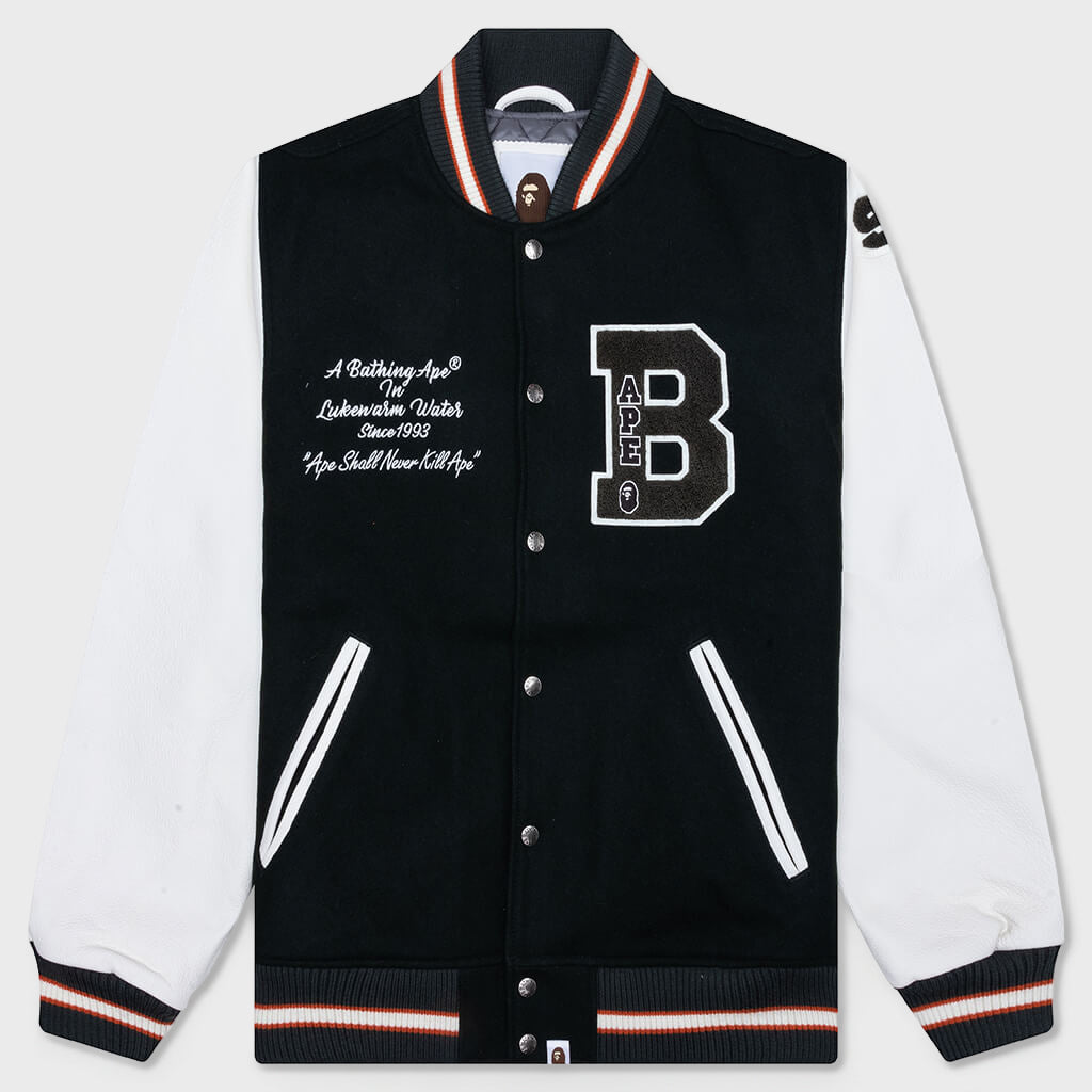 Embroidery Varsity Jacket - Green
