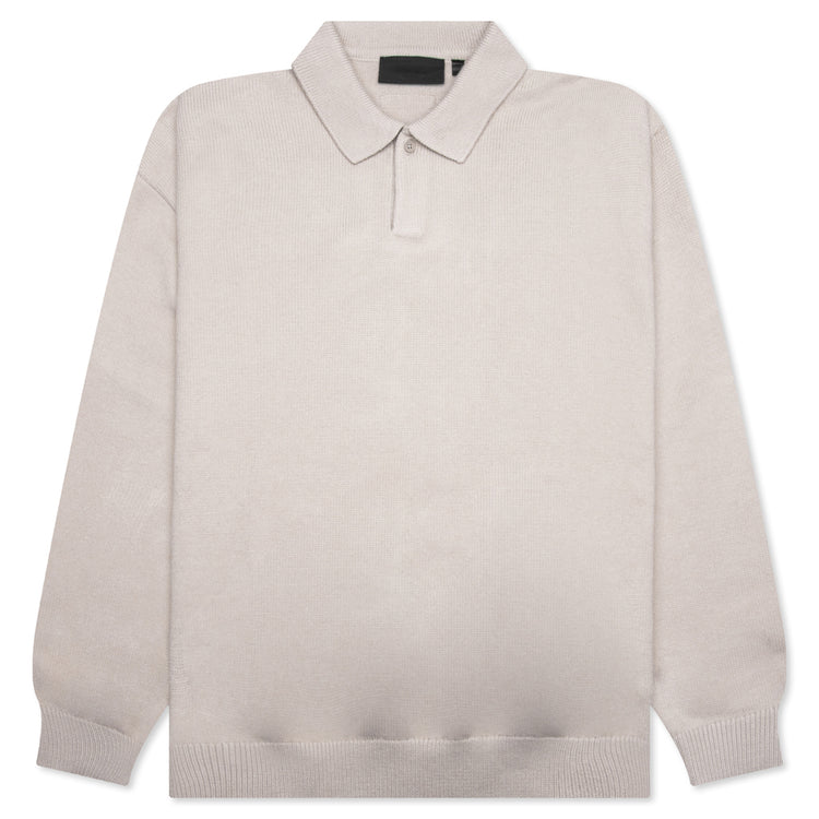 Essentials Knit Polo - Silver Cloud – Feature