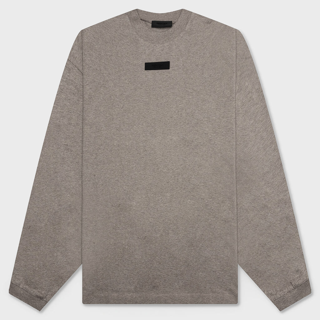 Essentials L/S Tee - Heather Grey