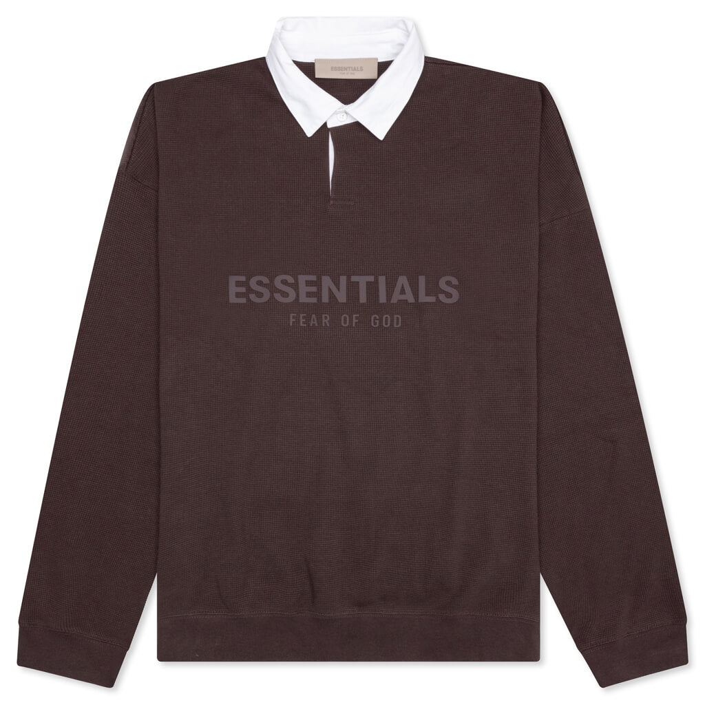 Essentials Henley Rugby Waffle Henley Rugby - Plum – Feature