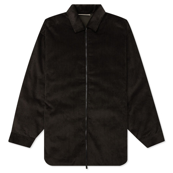 Corduroy Shirt Jacket - Off Black