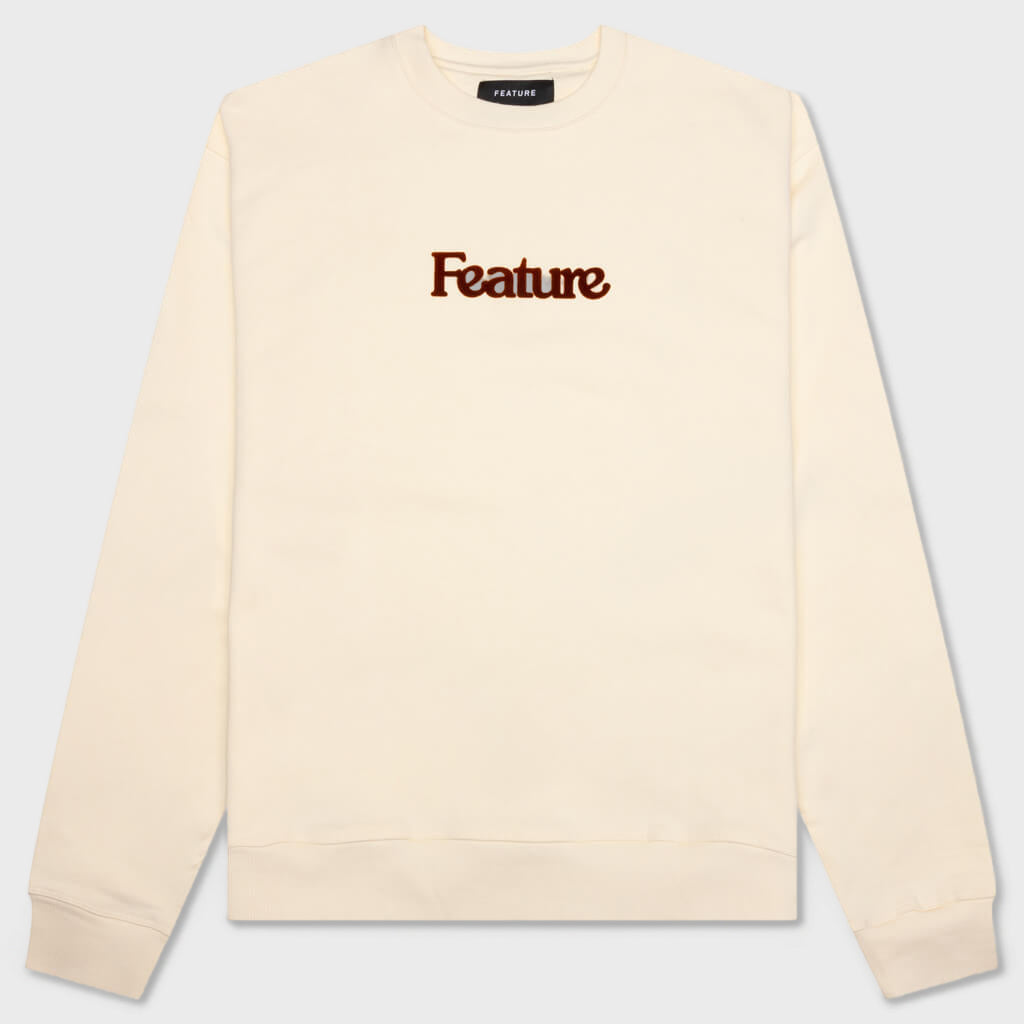 Academy Crewneck - Cannoli Cream/Gold Flame
