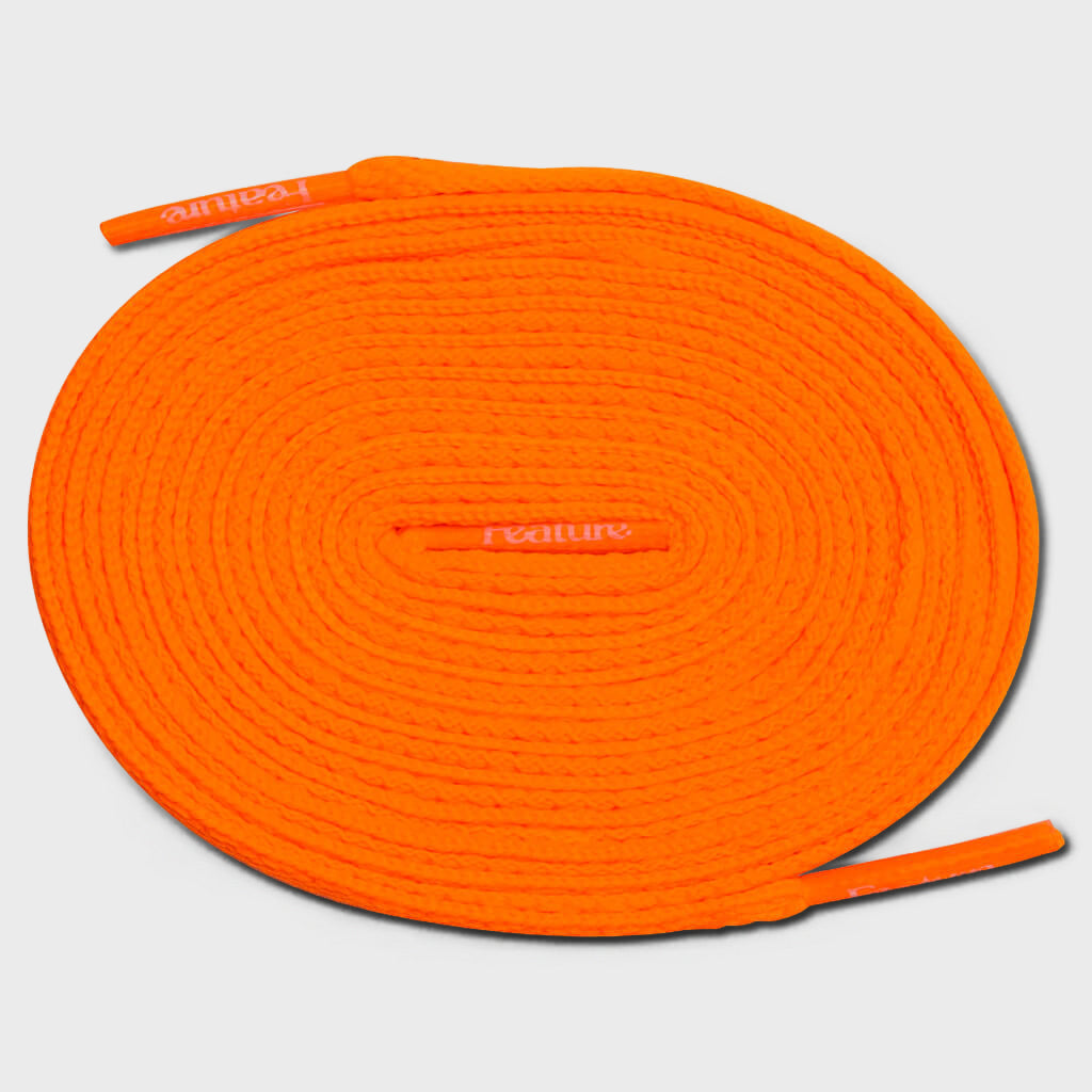 Flat Shoe Laces - Neon Orange