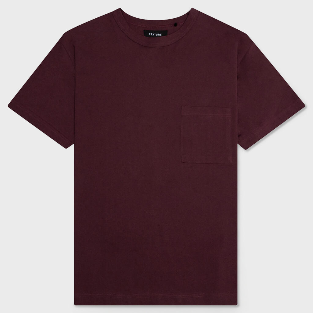 Jersey Braque Pocket Tee - Maroon