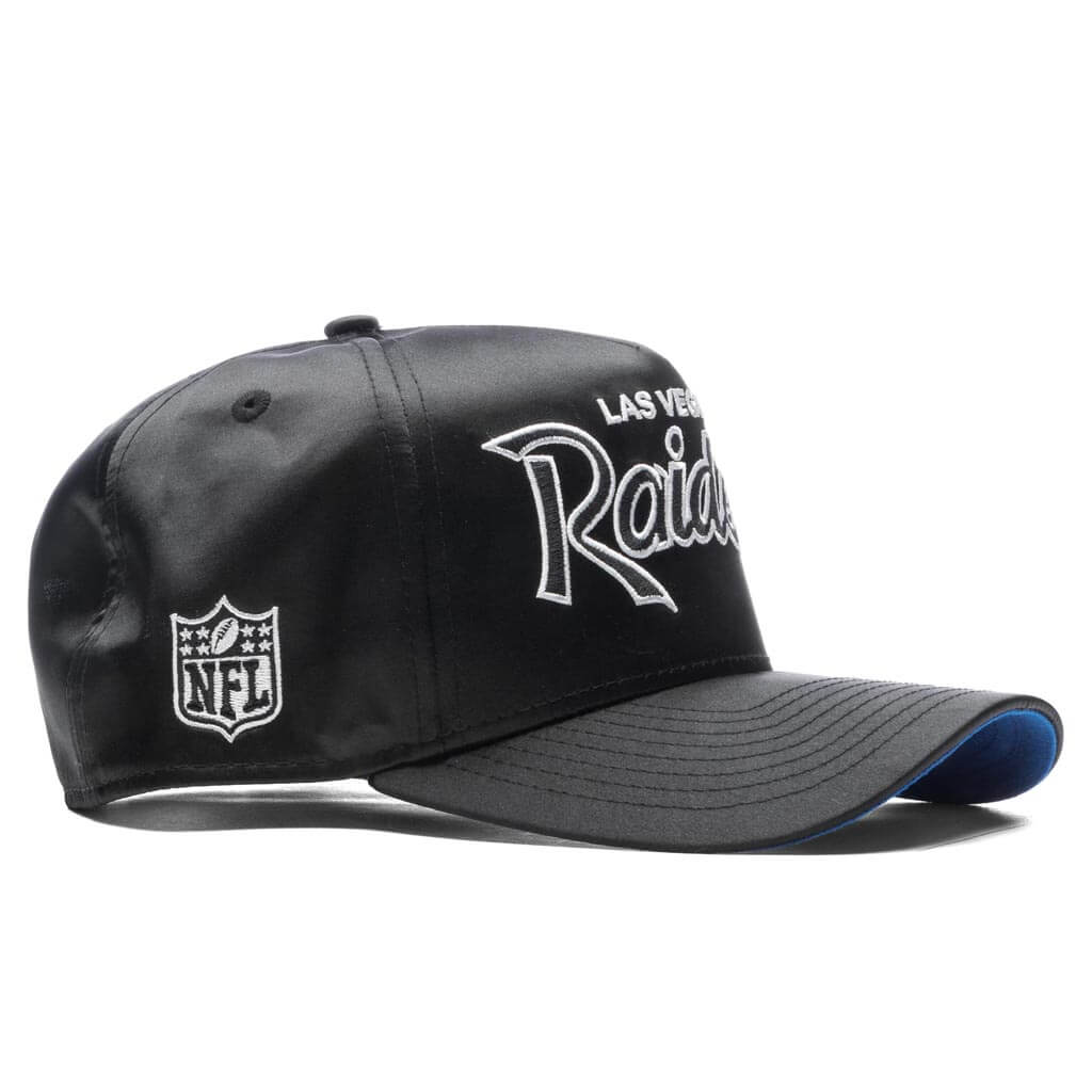 80〜90's RAIDERS newera black cap Las Vegas Raiders SATIN BASIC Black Fitted Hat by New Era
