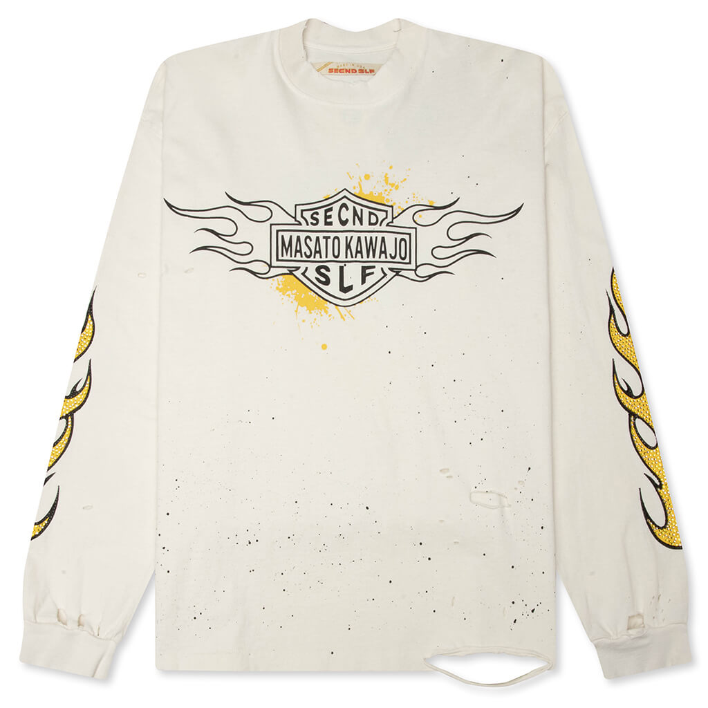 SeCND SLF x Masato Kawajo Firestorm Vintage L/S - Vintage White