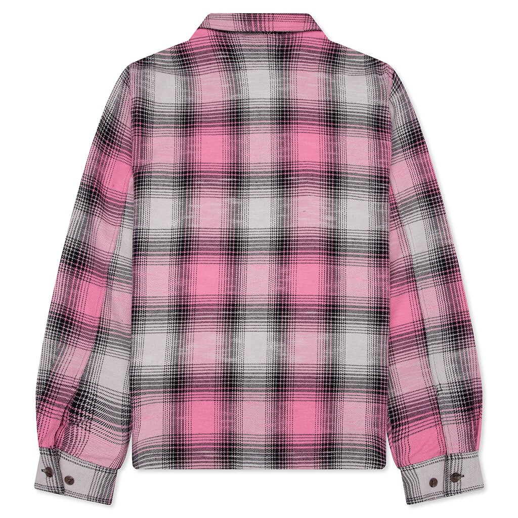 Flannel Zip Shirt - Pink – Feature