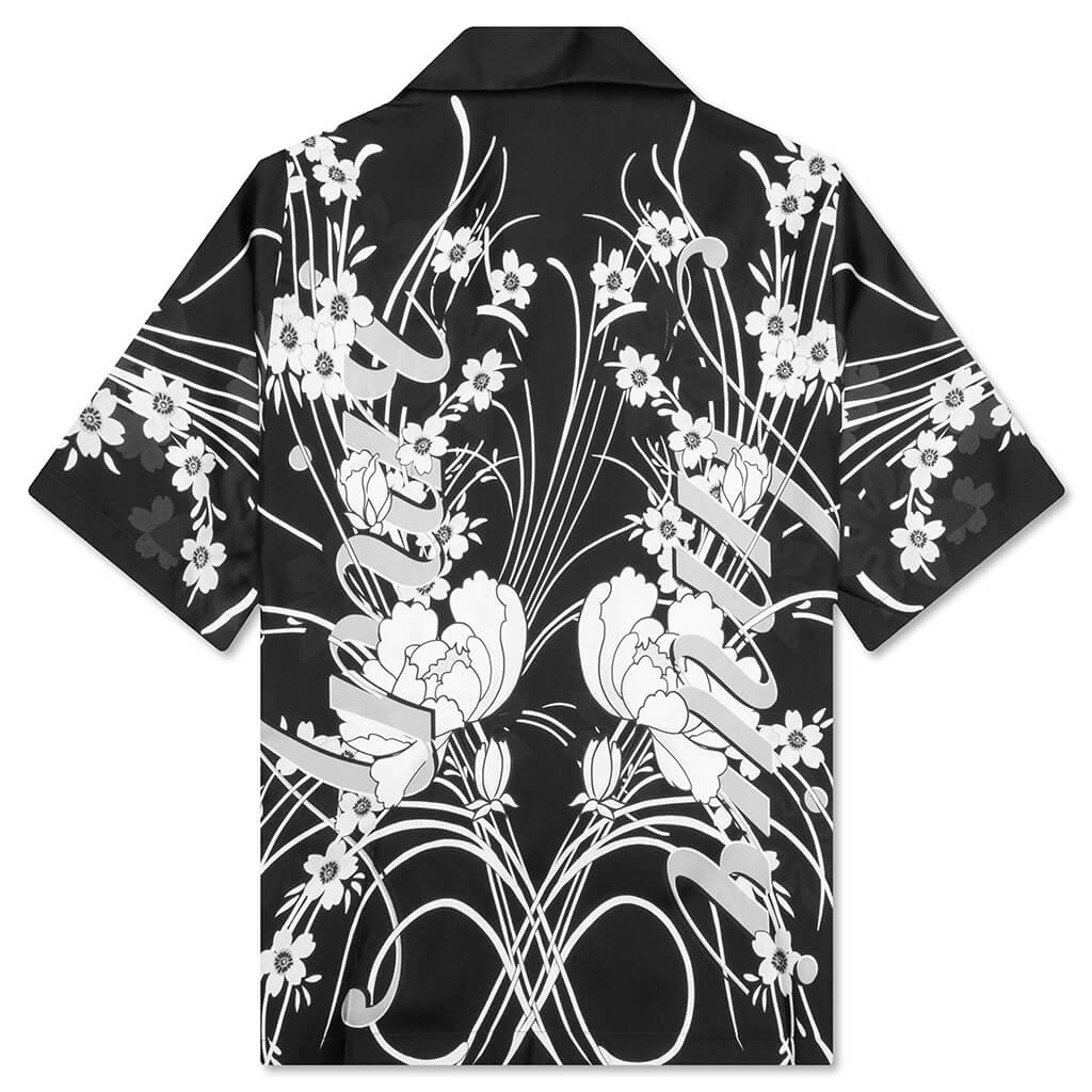 Papier Floral print linen bowling Shirt