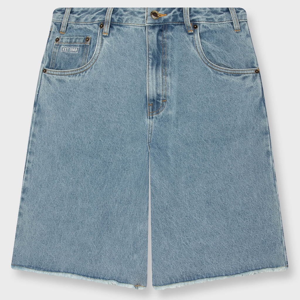 Frayed Edge 11" Denim Bermudas - Indigo
