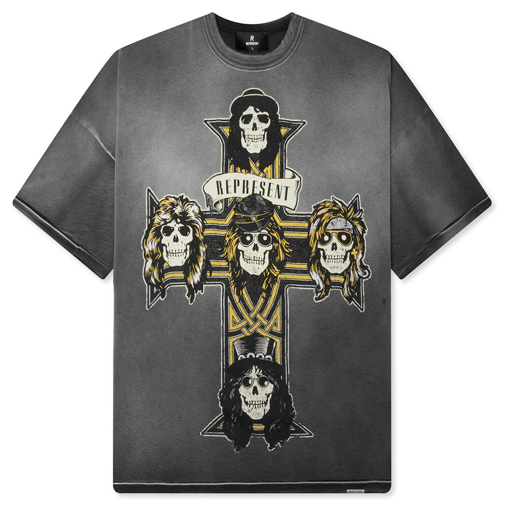 Represent x Guns N' Roses Cross T-Shirt - Stained Black – Feature